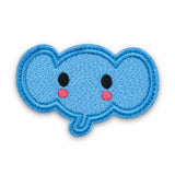 Parche Pequeño Camiseta Elefante Azul Kawaii