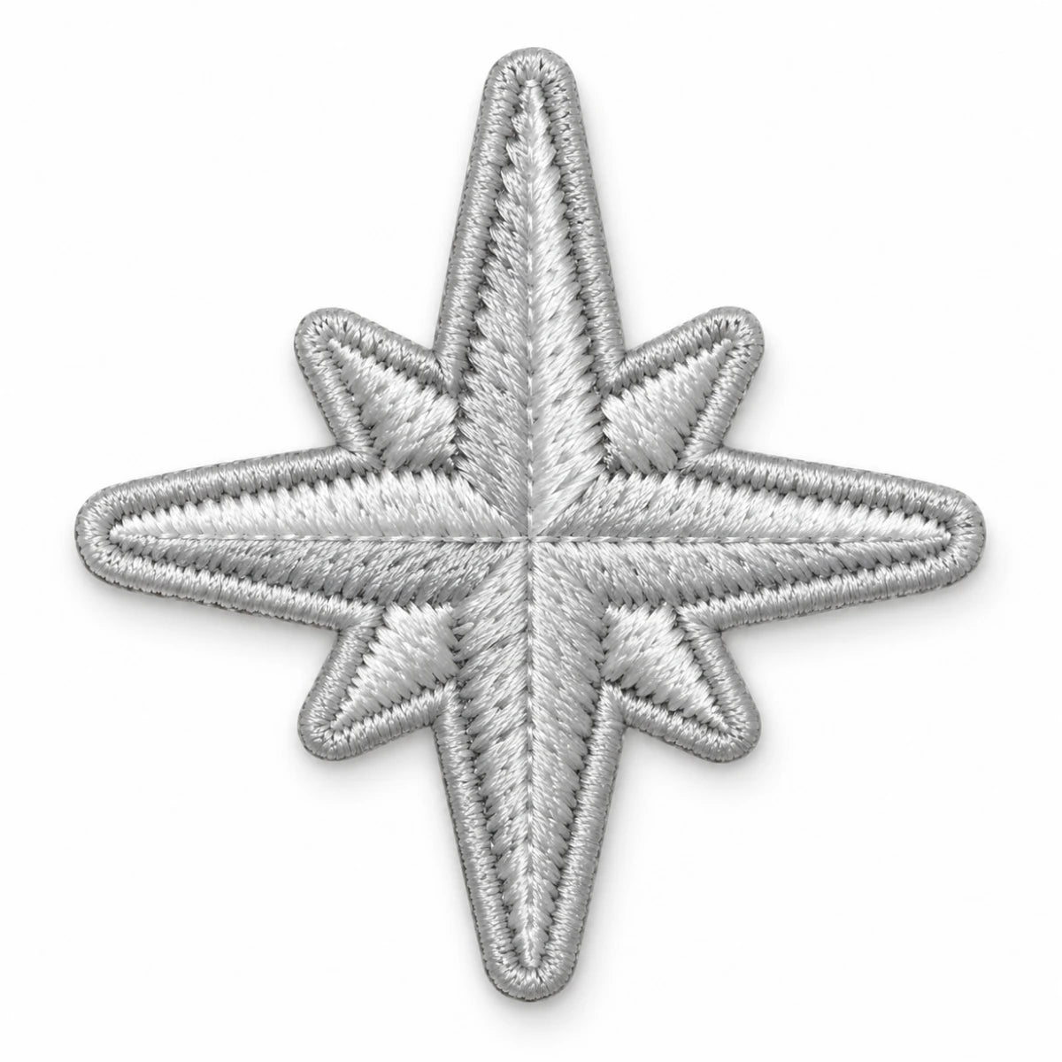 Parche Pequeño Camiseta Estrella Brújula Plateada