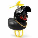 Pato Motero Negro Casco Abatible Negro