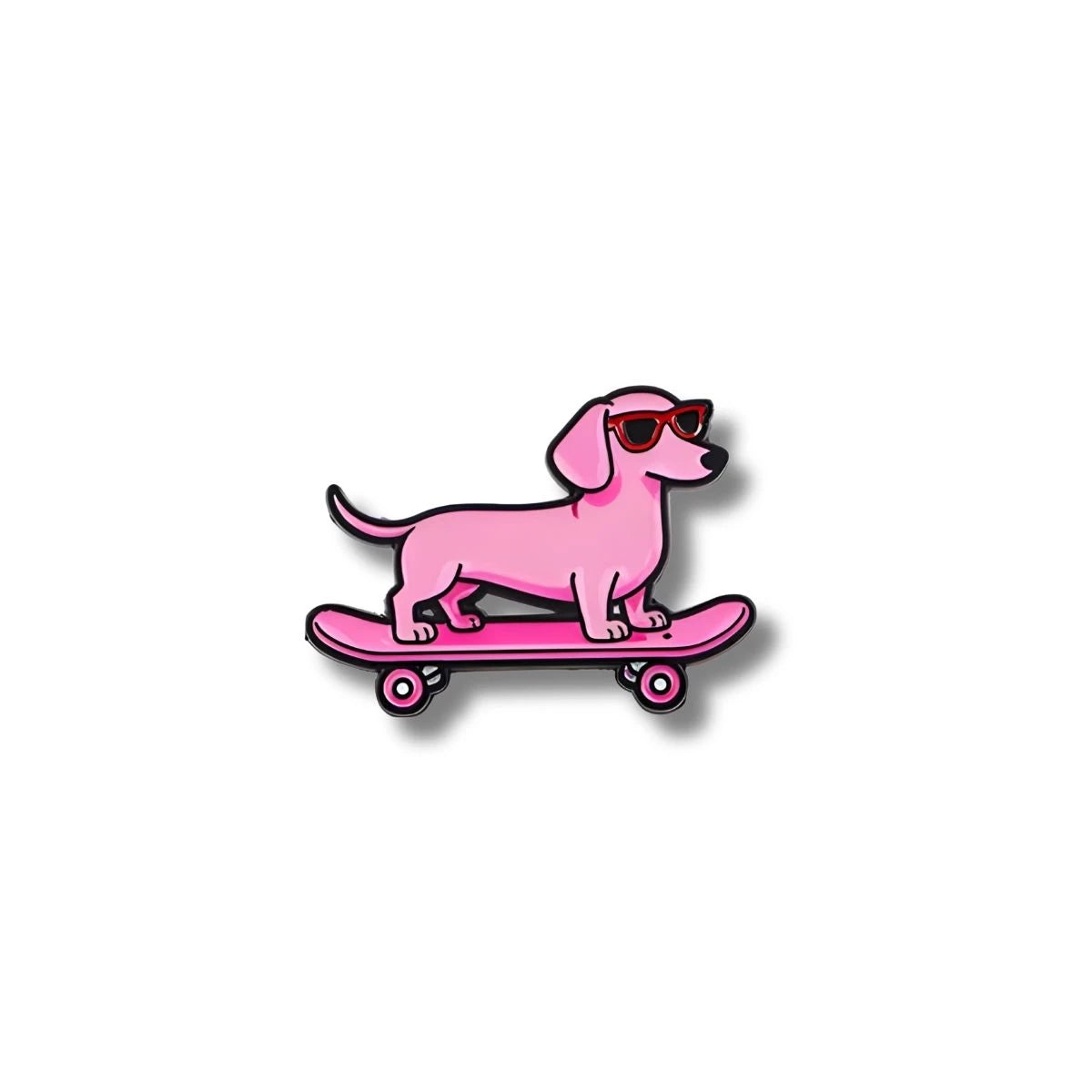 Pin Acrílico Perro Rosa Skate