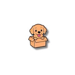 Pin Metálico Cachorro Golden Retriever Caja Sorpresa