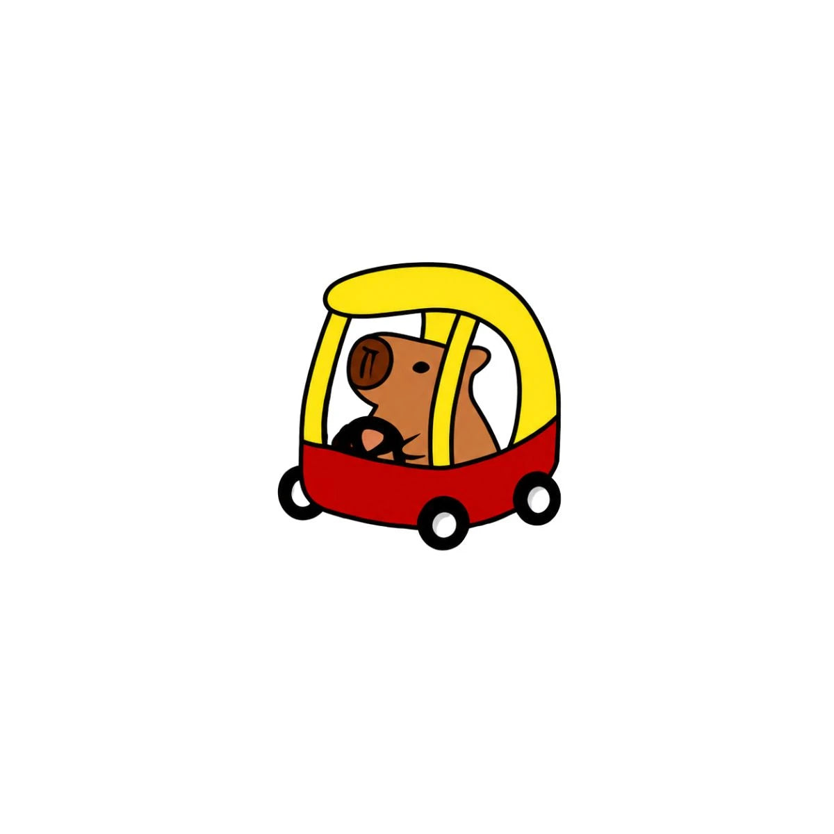 Pin Metálico Capibara Auto Rojo