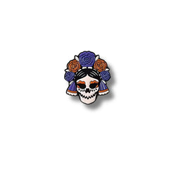 Pin Metálico Catrina Flores Moradas