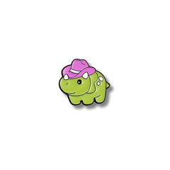 Pin Metálico Dinosaurio Triceratops Sombrero Rosa