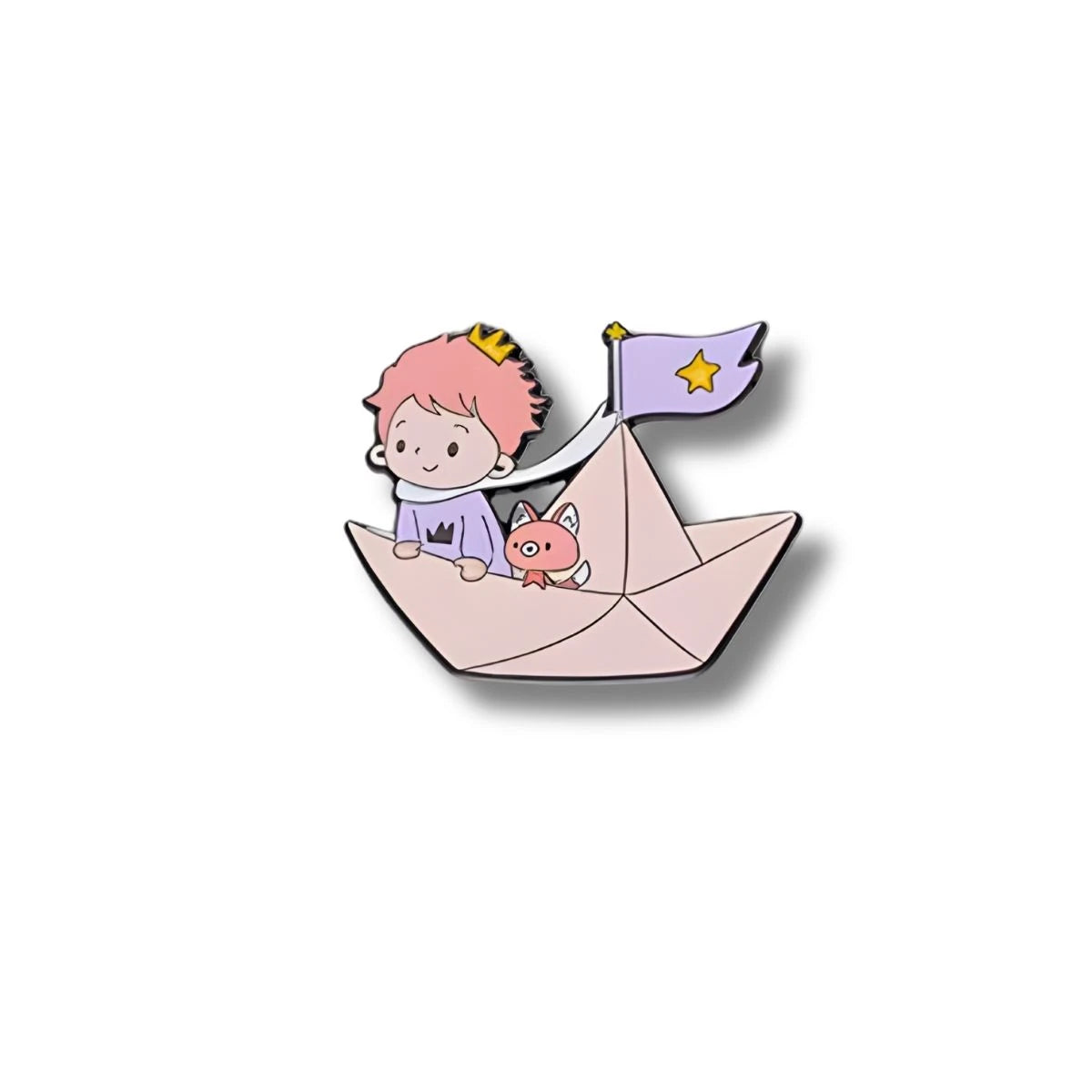 Pin Metálico El Principito en Barco de Papel