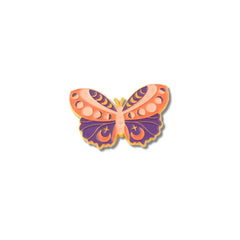 Pin Metálico Mariposa Lunar Naranja