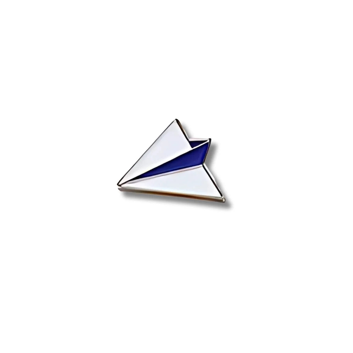 Pin Metálico Avión de Papel Azul y Blanco