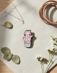 Pin Metálico Cactus Rosa Feliz