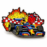 Pin Metálico Carro Fórmula 1 Azul Explosión de Carrera