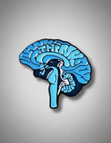 Pin Metálico Cerebro Azul Sección Lateral