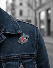 Pin Metálico Conejito Negro Ninja