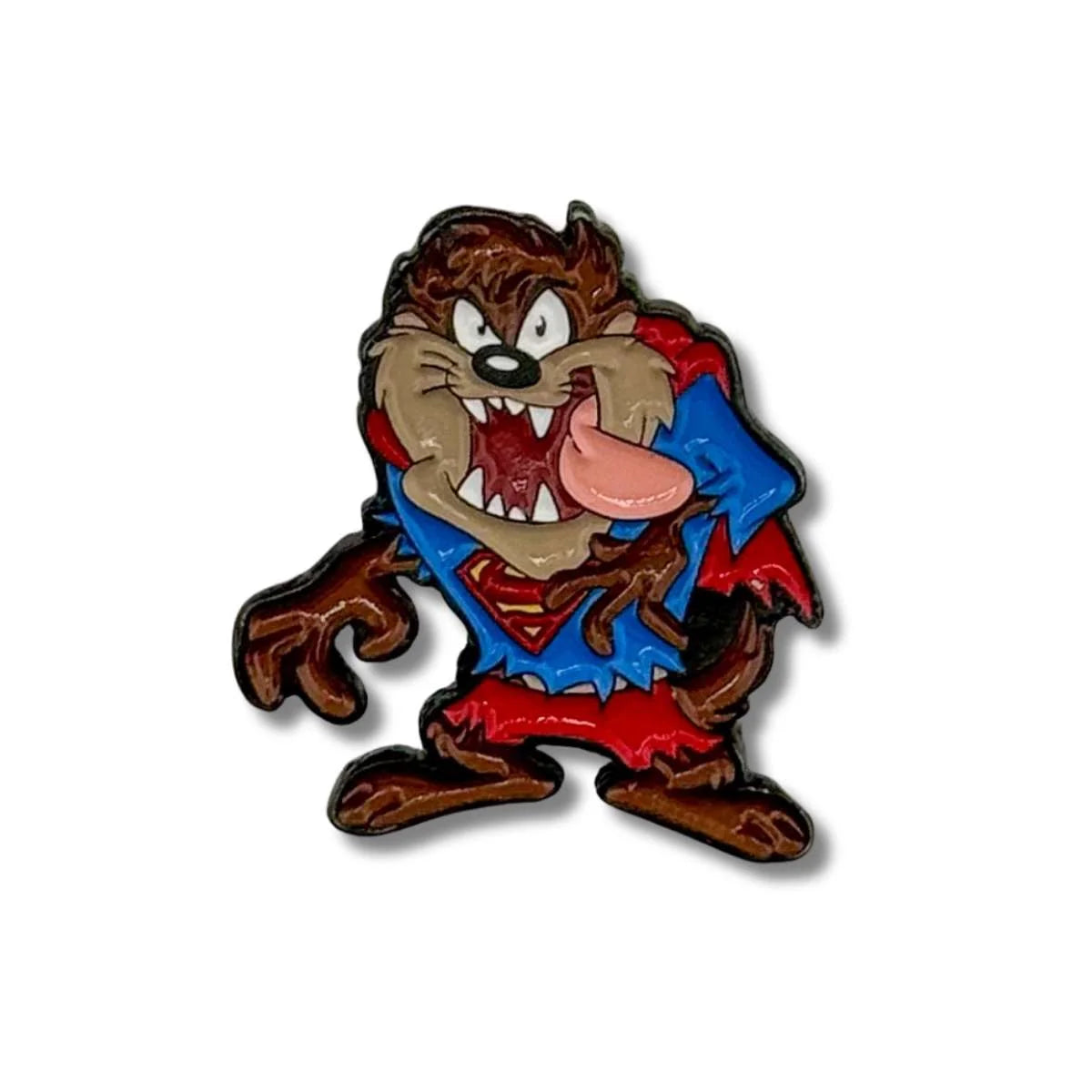Pin Metálico Demonio de Tasmania Superman Sacando la lengua