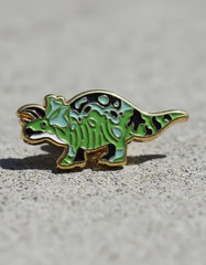 Pin Metálico Dinosaurio Triceratops Verde