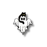 Pin Metálico Fantasma y Gatito Asustando