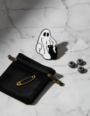 Pin Metálico Fantasma y Gatito Caricia