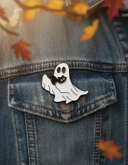 Pin Metálico Fantasma y Gatito Ofrenda