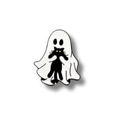 Pin Metálico Fantasma y Gatito Sostenido