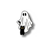 Pin Metálico Fantasma y Gatito Vigilando