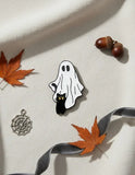 Pin Metálico Fantasma y Gatito Vigilando