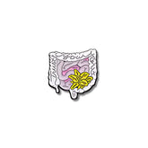 Pin Metálico Intestino con Flor Amarilla