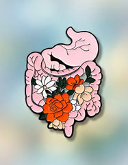 Pin Metálico Intestinos con Flores