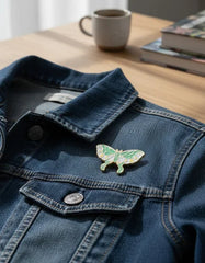 Pin Metálico Mariposa Lunar Verde