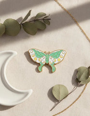 Pin Metálico Mariposa Lunar Verde