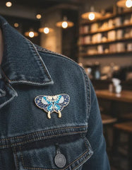 Pin Metálico Mariposa Real Celeste