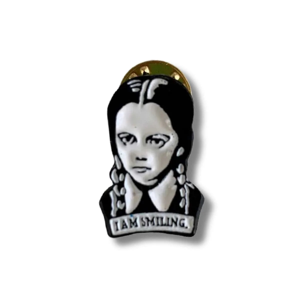 Pin Metálico Merlina Addams a blanco y negro