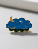 Pin Metálico Nube con Luna y Estrellas