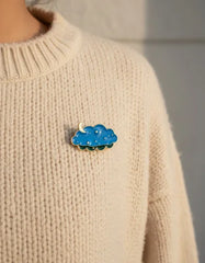 Pin Metálico Nube con Luna y Estrellas