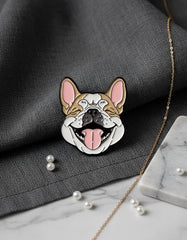 Pin Metálico Perrito Bulldog Francés Sonriente