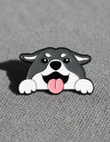 Pin Metálico Perrito Husky Asomado