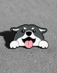 Pin Metálico Perrito Husky Asomado
