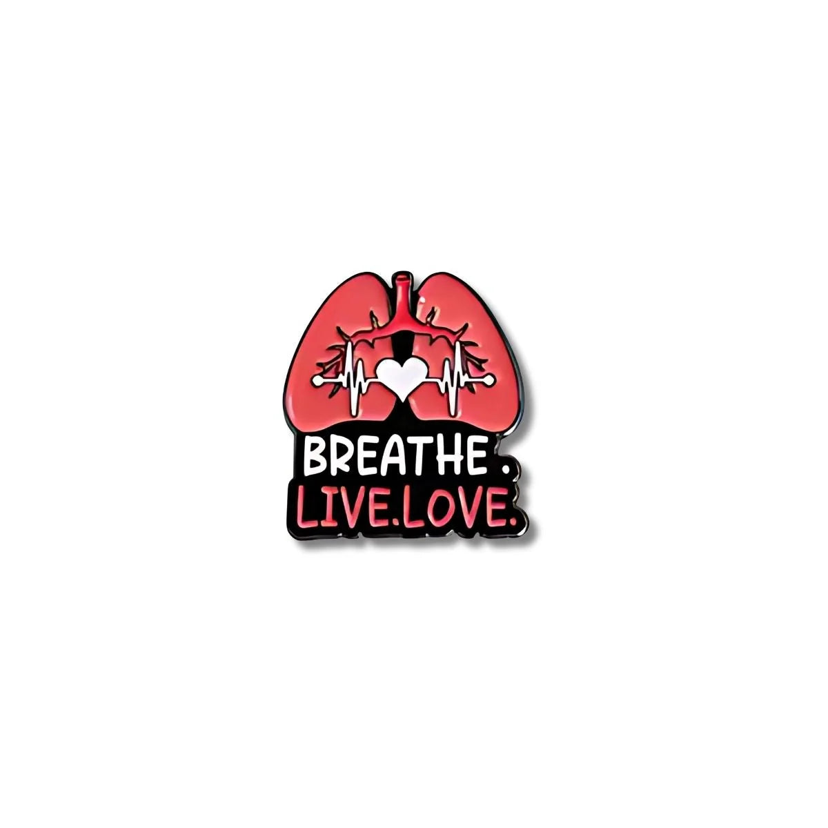 Pin Metálico Pulmones Breathe Live Love