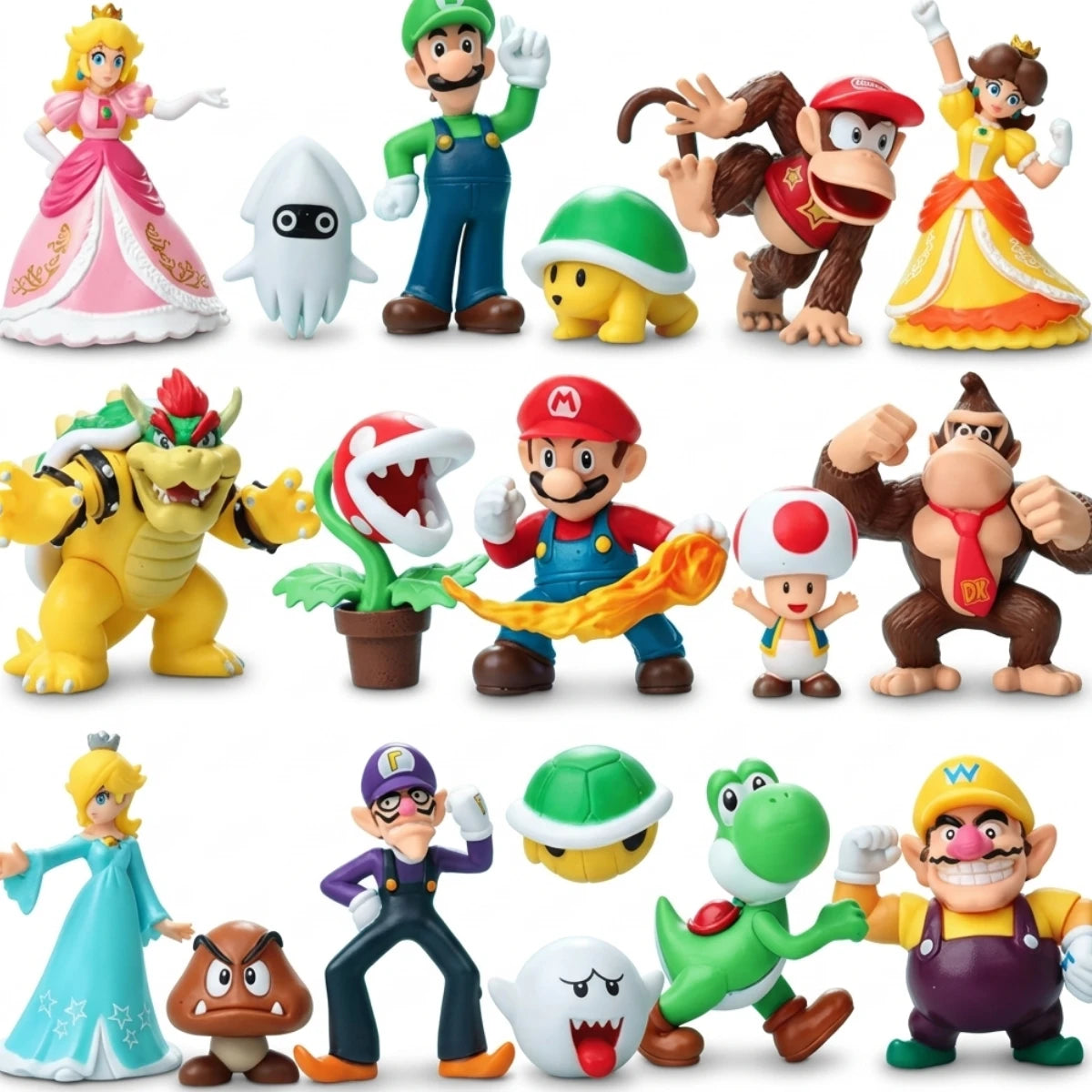 Set 18 Figuras Personajes Super Mario Bros 5 cm