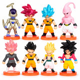 Set 8 Mini Figuras Dragon Ball Transformaciones y Villanos 7 cm