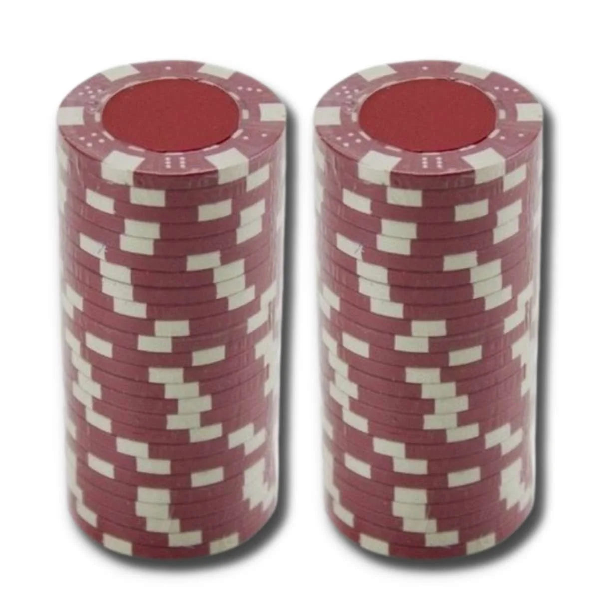 Set Fichas Póker Rojas x 50 Unidades Calidad Casino Vip dos Filas