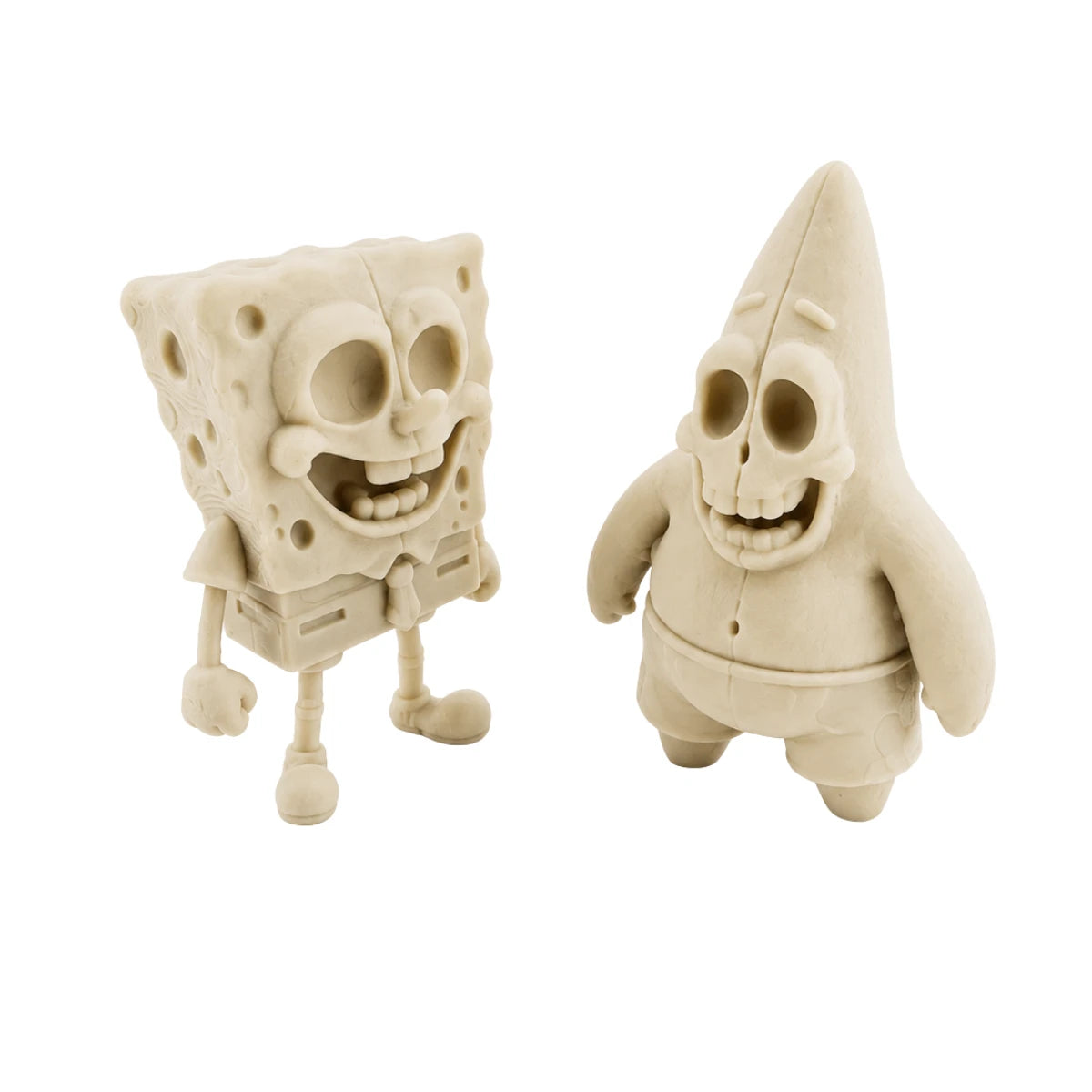Set Figuras 3D Bob Esponja y Patricio Esqueletos Fósiles 13.1 cm