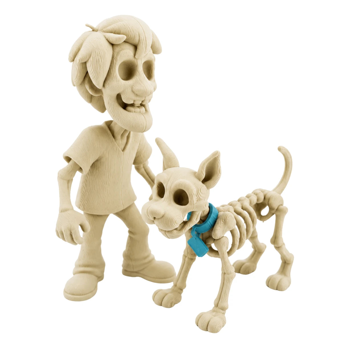 Set Figuras 3D Shaggy y Scooby-Doo Esqueletos Fósiles 13.1 cm