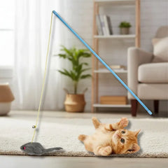 Varita Interactiva con Ratón para Gatos