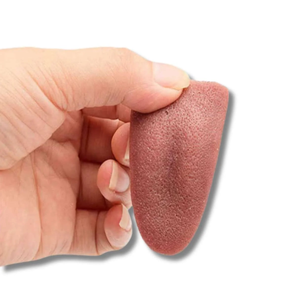 2 Lenguas Falsas Realistas para Bromas Exhibido en una mano