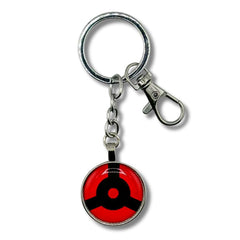 Llavero Metálico Mangekyo Sharingan Izuna Fondo Rojo