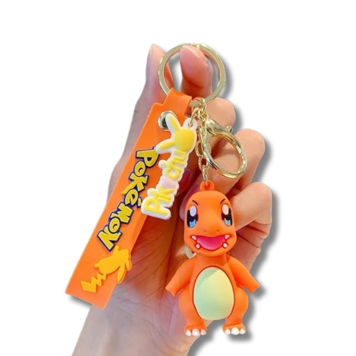 Llavero o Colgante Mochila Cute Charmander Feliz Exhibido en mano