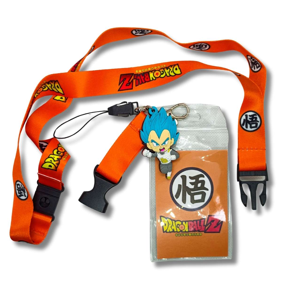 Porta Carnet Cinta Dragon Ball Vegeta Super Saiyan Blue Color Naranjado