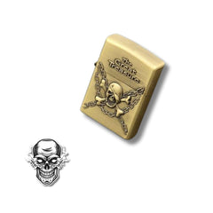 Encendedor Metálico Recargable Tipo Zippo Calavera #3