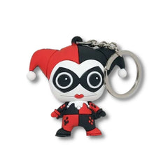 Llavero Harley Quinn color rojo y negro
