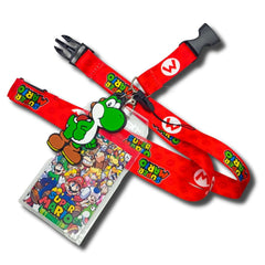 Porta Carnet Cinta tonalidad rojo Super Mario Yoshi