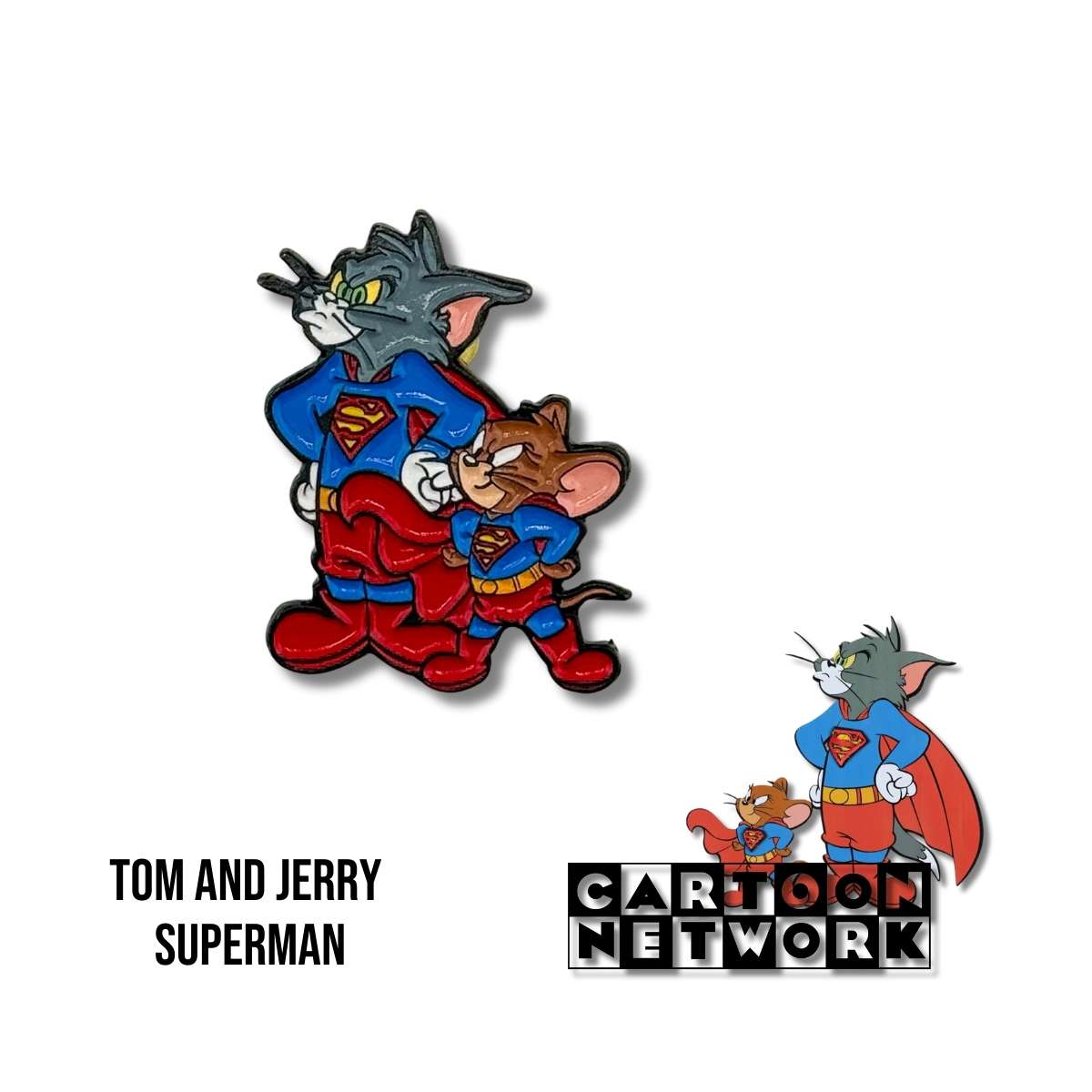 Pin Metálico Tom and Jerry Superman
