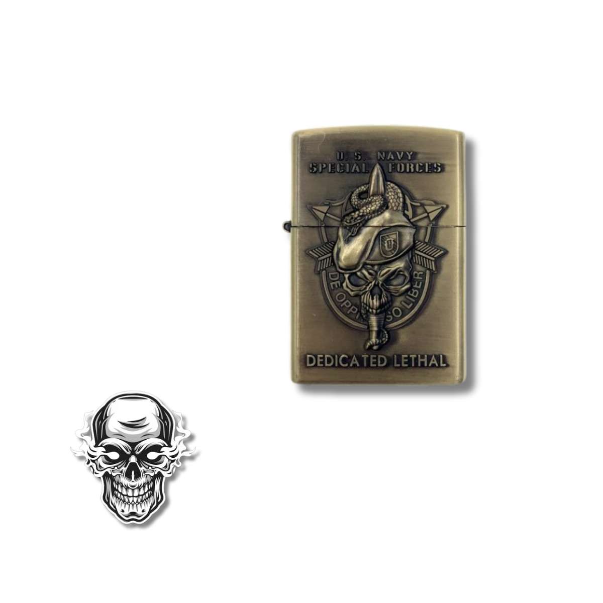 Encendedor Metálico Recargable Tipo Zippo Calavera #14